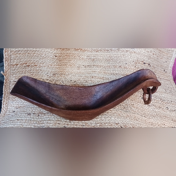 Vintage Hand Carved Wood Bowl, Fruit Bowl, Handmade Bowl one peace wood - Picture 2 of 8